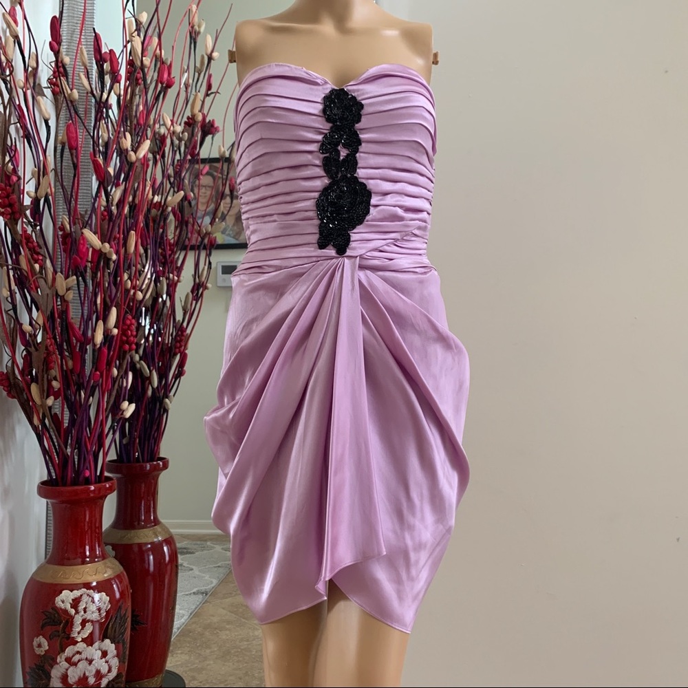 Bebe strapless silk dress size M